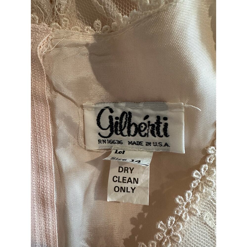 Vintage 80s Gilberti Lace Drop Waist Dress with Bow detail 14 - Picture 8 of 14